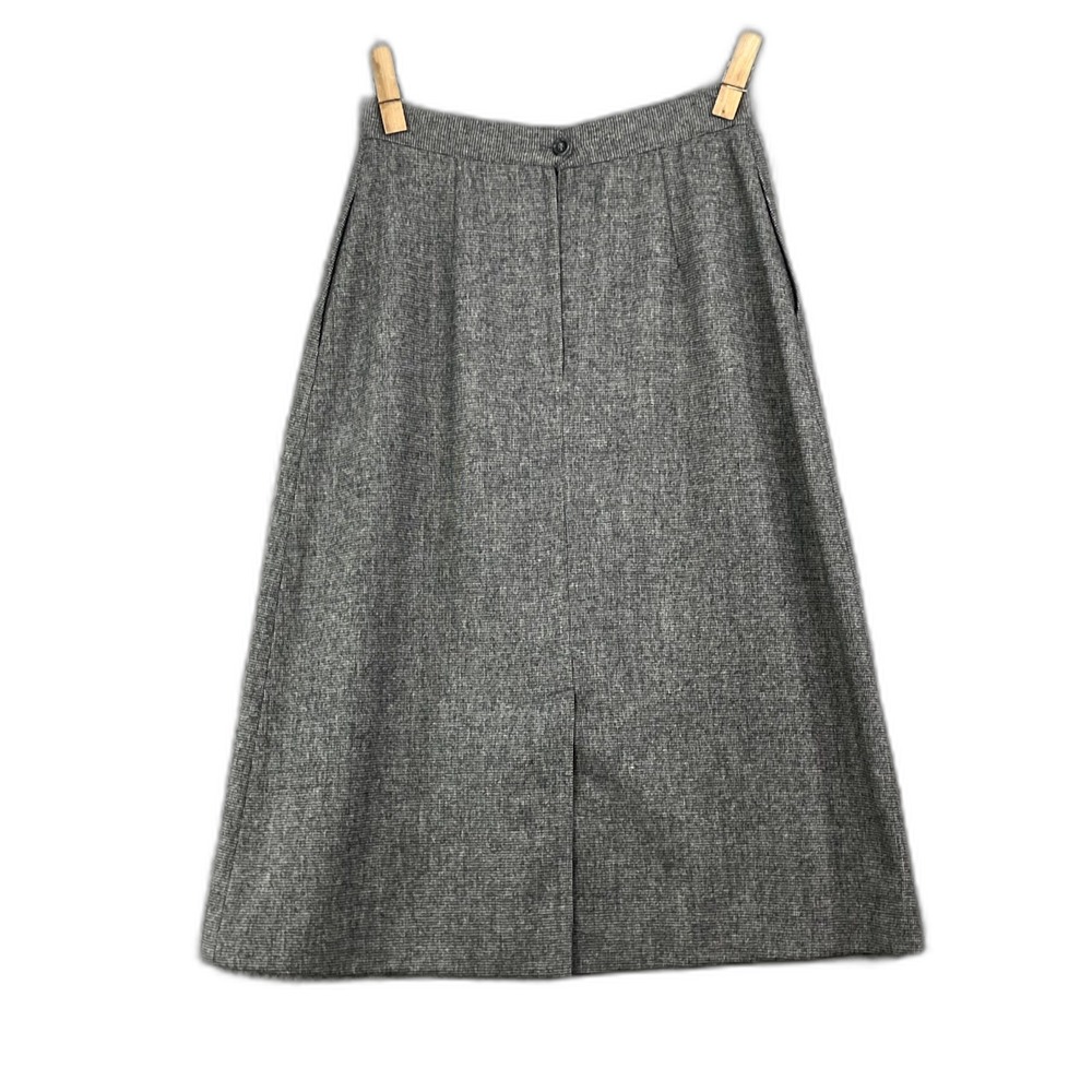 Pierre Cardin A-Line Skirt Womens Gray 26 Lined Back Slit Gorpcore Classic Corp